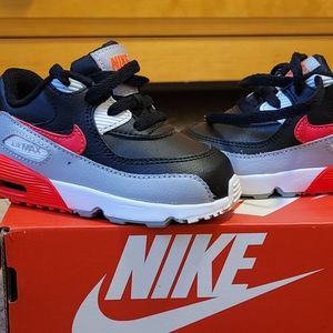 Air Max 90 Crimson Red..Grey and Black. Sz 6 toddlers